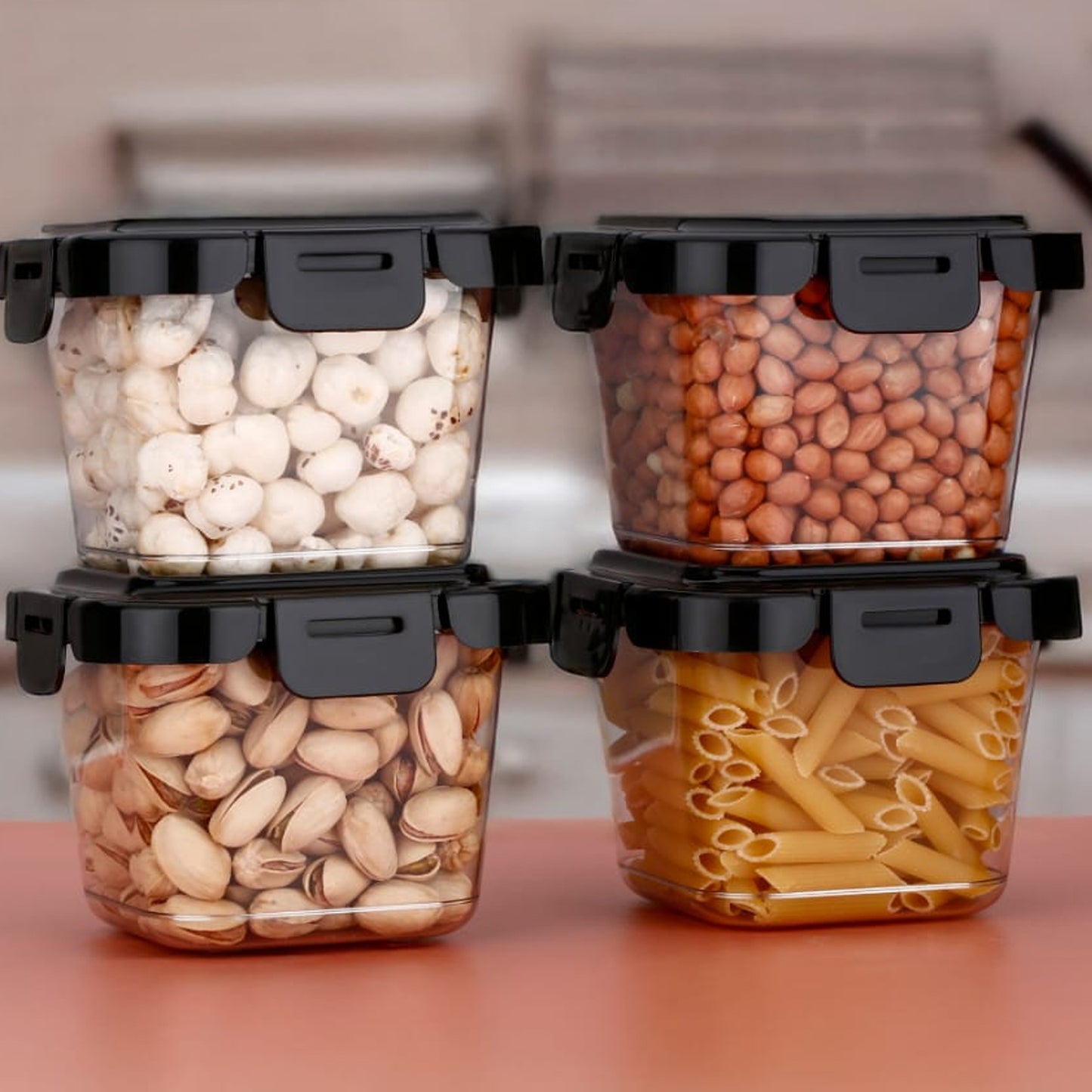 Plastic Food Storage Containers With Lid (4 Pcs Set 500 Ml) - LootFaat