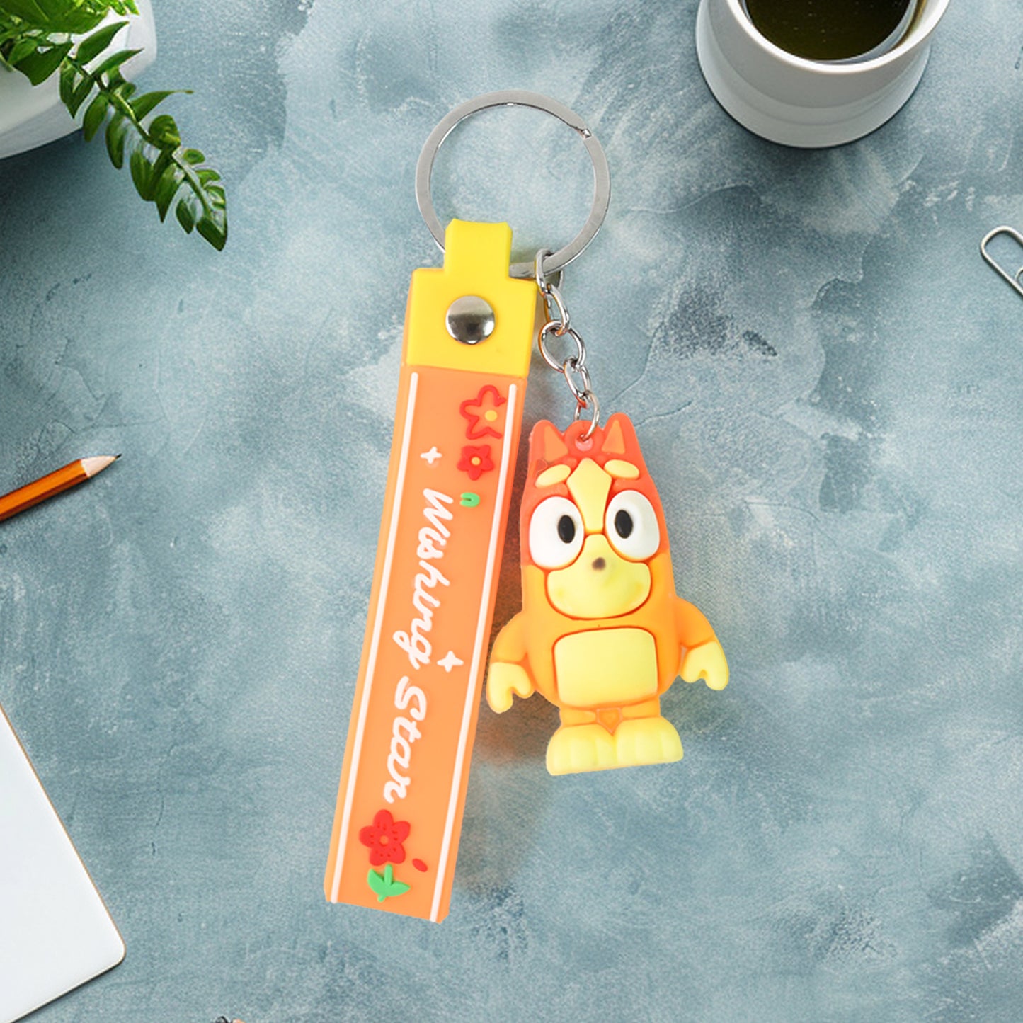 Cute Cartoon Silicone 3d Key Chain With Metal Hook Strap (Pack Of 1) - LootFaat