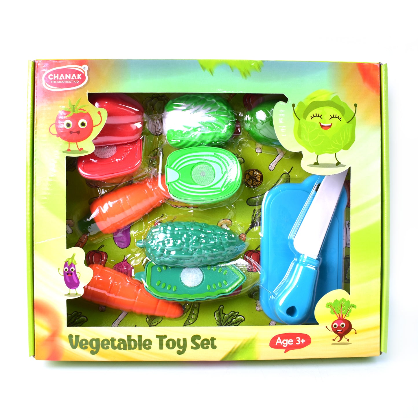 Realistic Slice-able Fruits And Vegetables Cut In 2 Part Play Toy Set - LootFaat