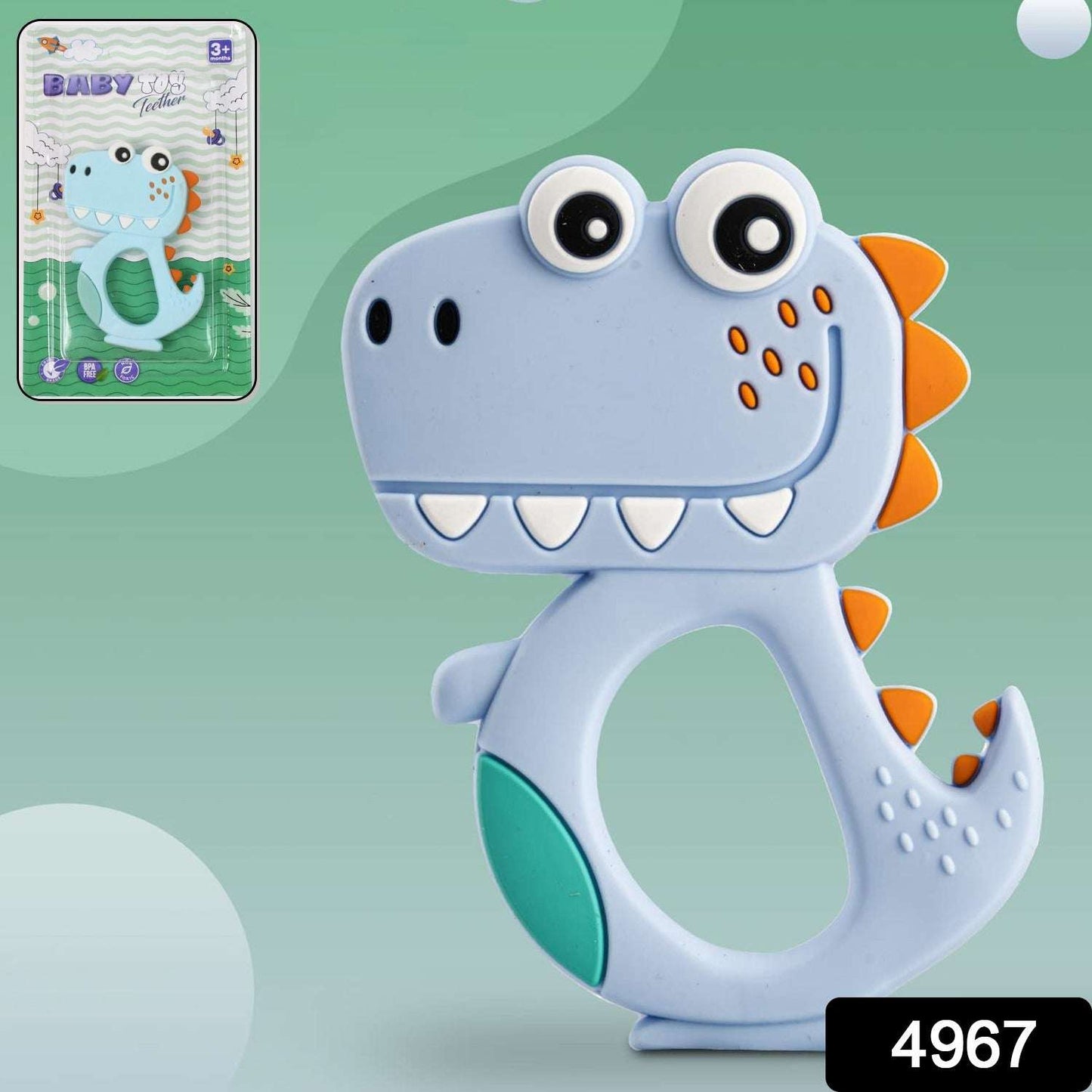 Dinosaur Baby Teether - BPA-Free Silicone Teething Toy (Mix Design/Color)