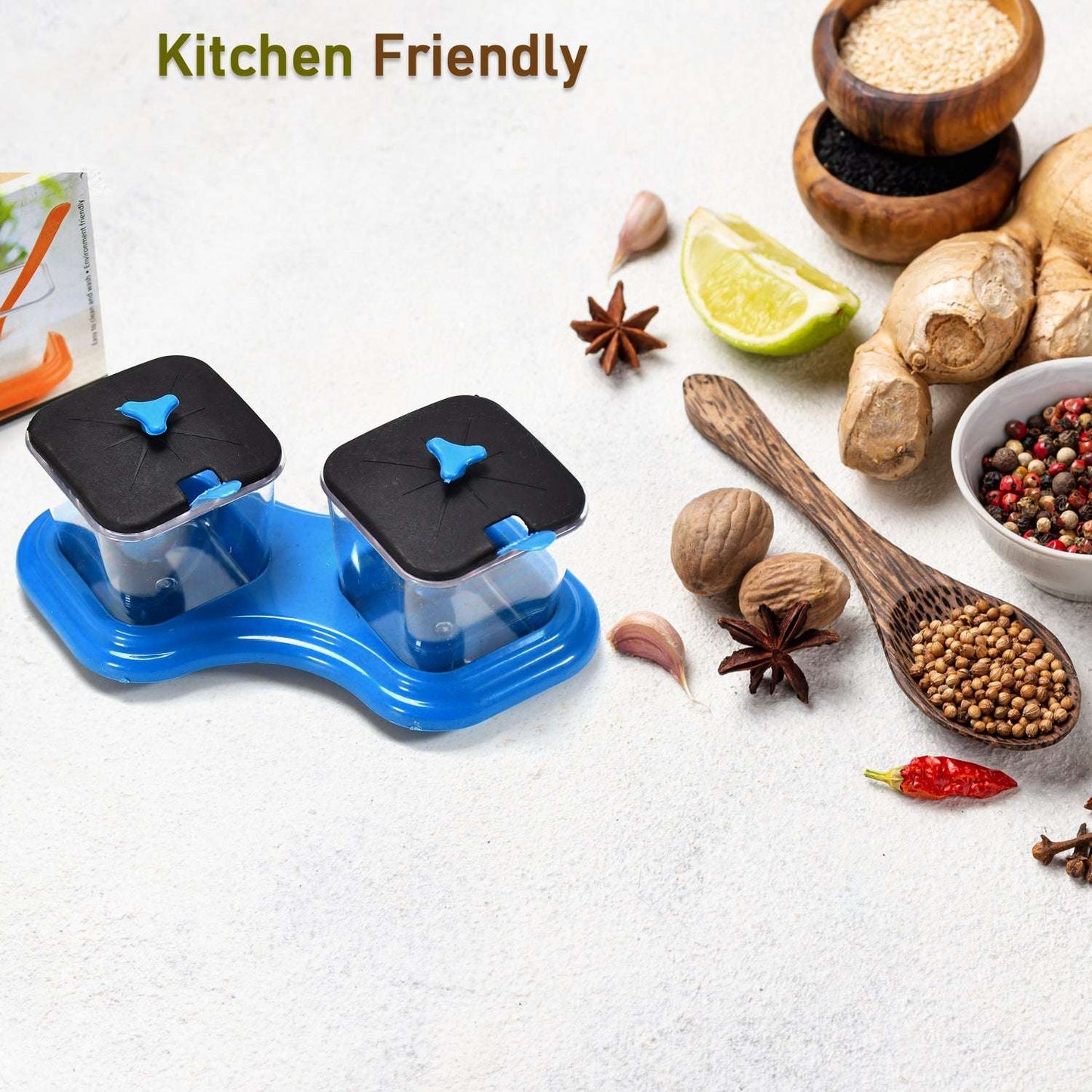 Dining Table Stand 2 Pcs Pickle Jar Spice Tray Spoons Virgin Plastic Kitchen Storage Container Serving Salt Pepper Sauces Chutney Masala Mukhwas Aachar - LootFaat