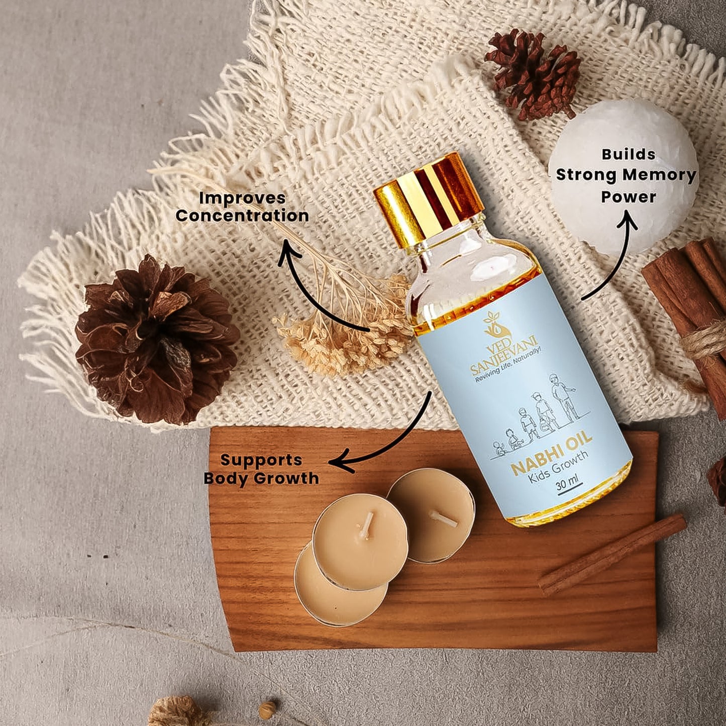 Ved Sanjeevani Nabhi Oil For Kids Growth (30ml 1 Pc)
