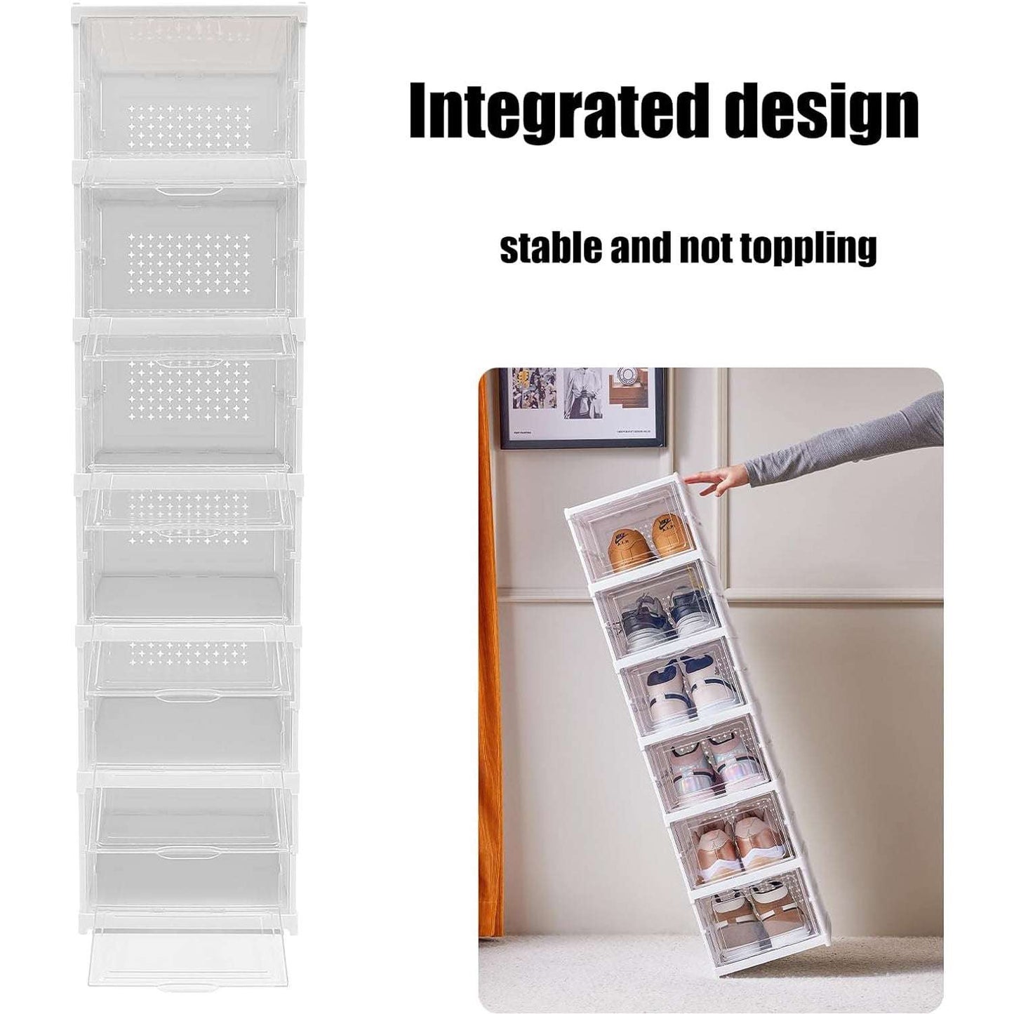 Stackable Multifunctional Storage For Clothes Foldable Drawer Shelf Basket Utility Cart Rack Storage Organizer Cart For Kitchen Pantry Closet Bedroom Bathroom Laundry (6 Layer 1 Pc) - LootFaat