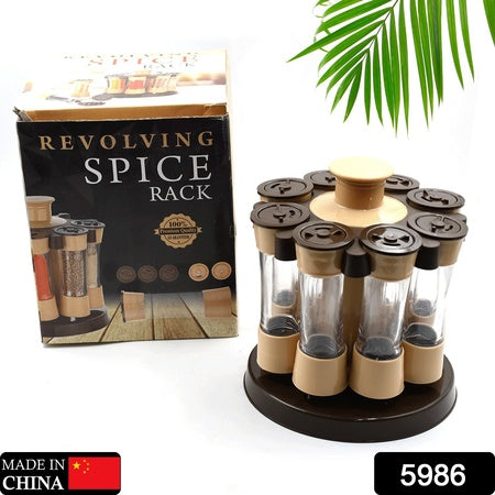 360° Revolving Spice Rack - 8 Jars, Herb & Seasoning Organizer