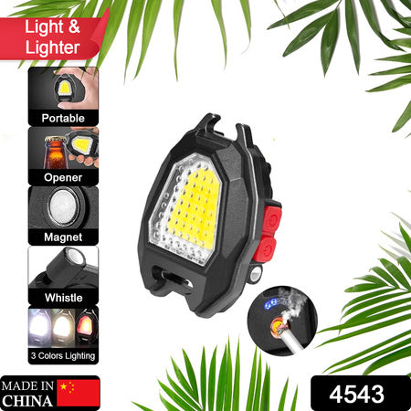 Portable Triangular Shaped Emergency Camping Flashlight With Cigarette Lighter Lumens Rechargeable Waterproof Portable Led Light Camping Keychain 6lighting Modes With Strong Magnet 3 Color Lighting For Travel Camping Walking - LootFaat