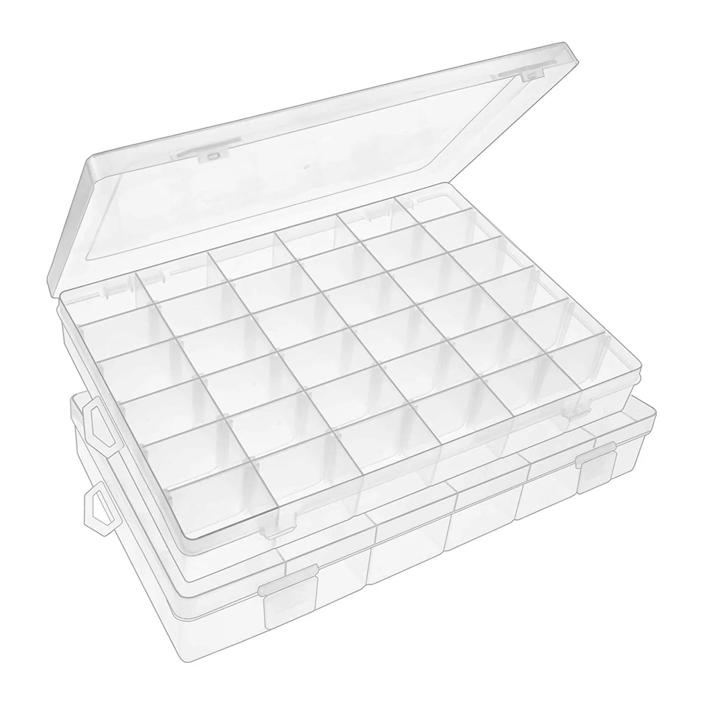 36 Grids Clear Plastic Organizer Jewelry Storage Box With Adjustable Dividers Transparent Organizer Box (1pc) - LootFaat