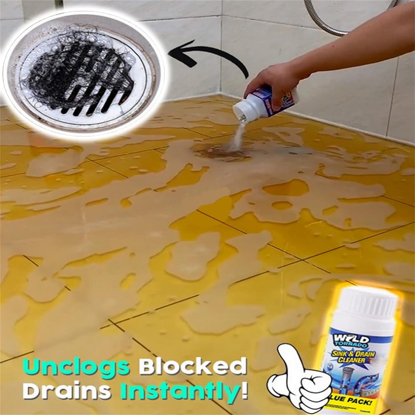 Powerful Sink And Drain Cleaner Portable Powder Cleaning Tool Super Clog Remover Chemical Powder Agent For Kitchen Toilet Pipe Dredging (110 Gm) - LootFaat