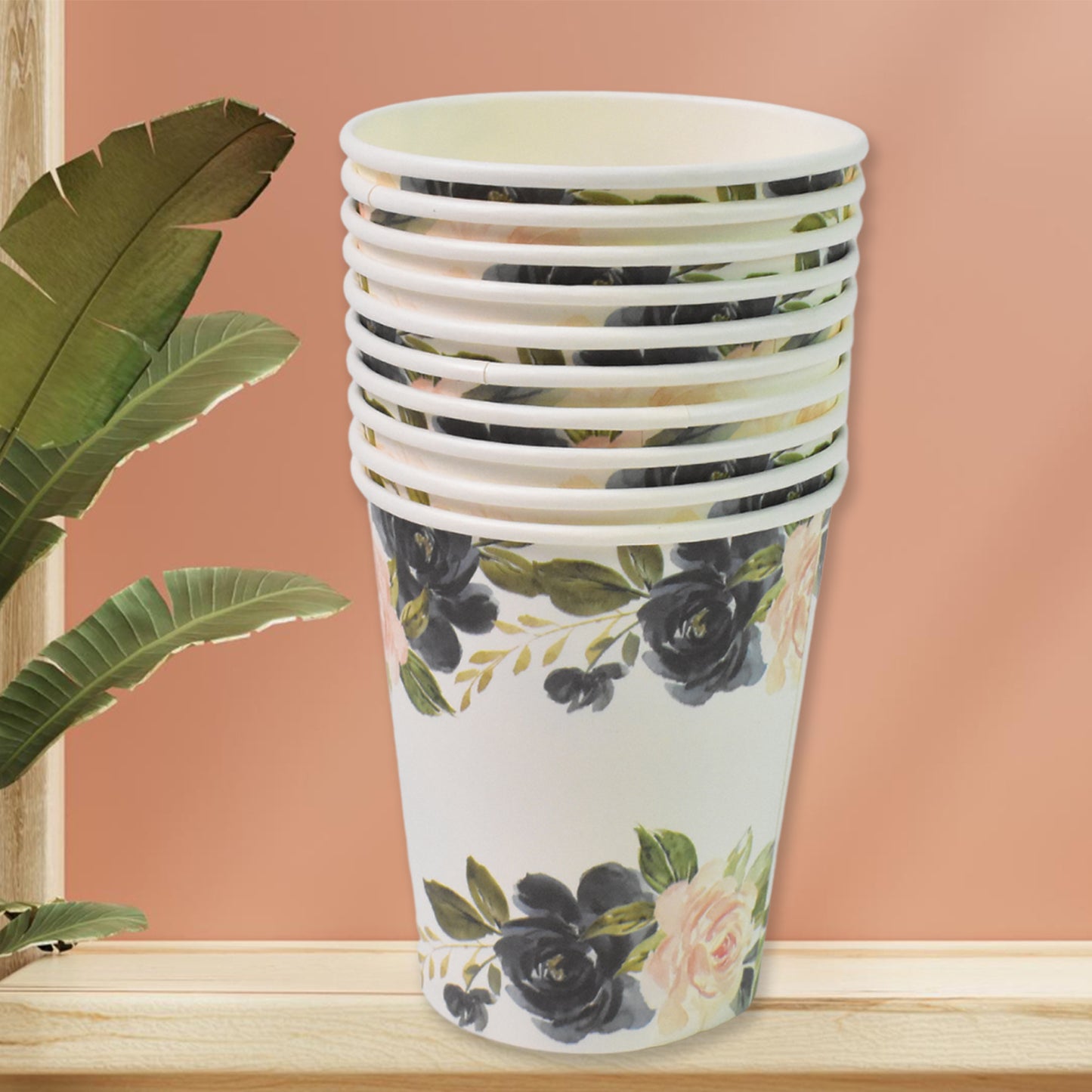 Disposable Paper Cups Disposable Tea Coffee Cups (10 Pcs Set Mix Color Design) - LootFaat