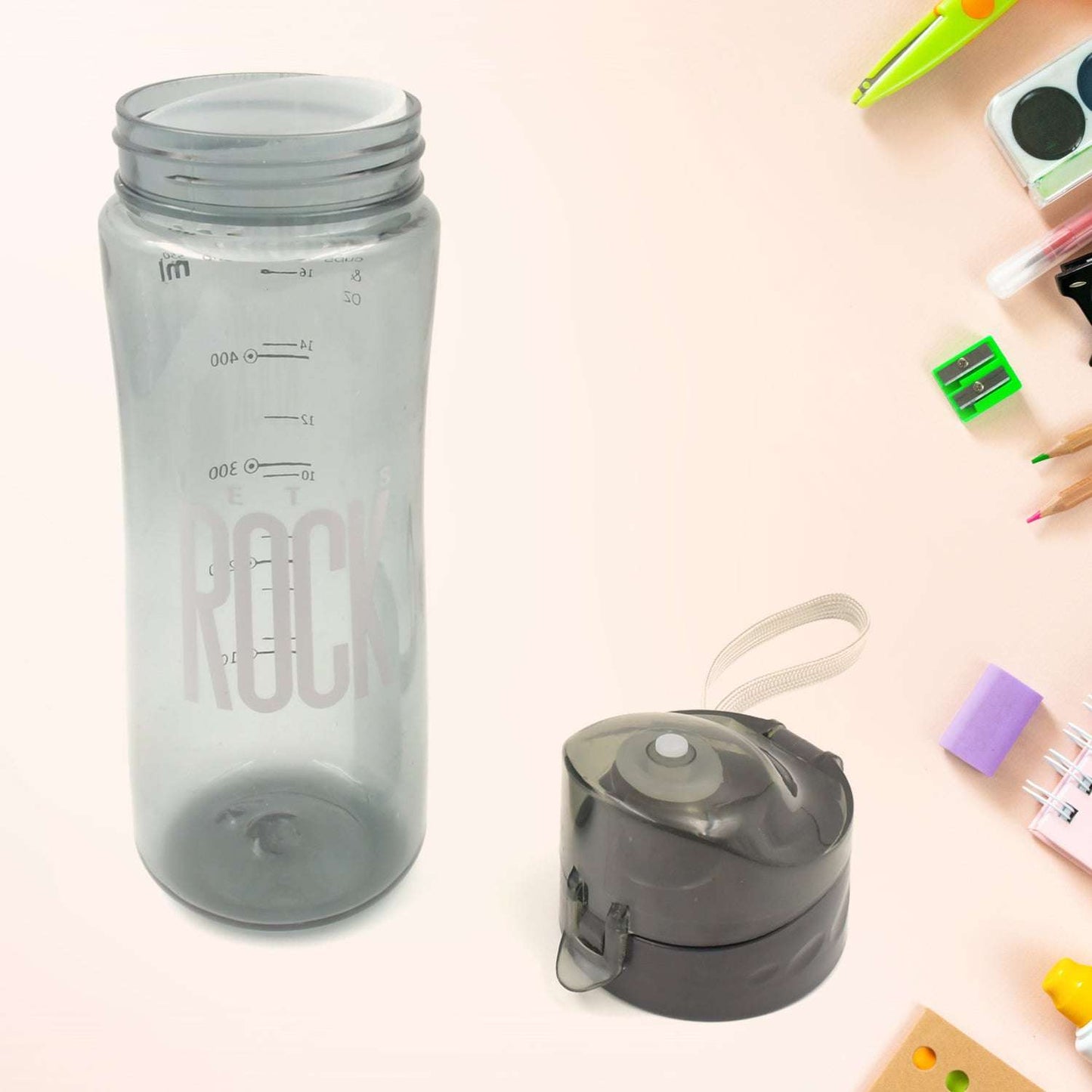Plastic Water Bottle Outdoor Sport Bottle With Carry Case Leak Proof Bpa-free For Travel Cold And Hot Water Plastic Water Bottle With Daily Water Intake For Gym And Children Home Travel Office Use (1 Pc ) - LootFaat
