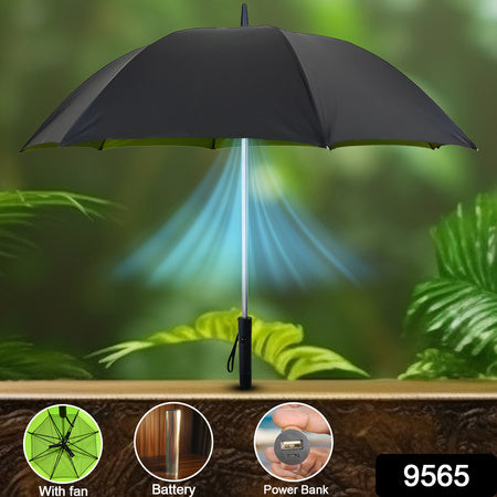 Sun Umbrella With Inside Fan Power Bank Umbrellas For Summer (1 Pc) - LootFaat