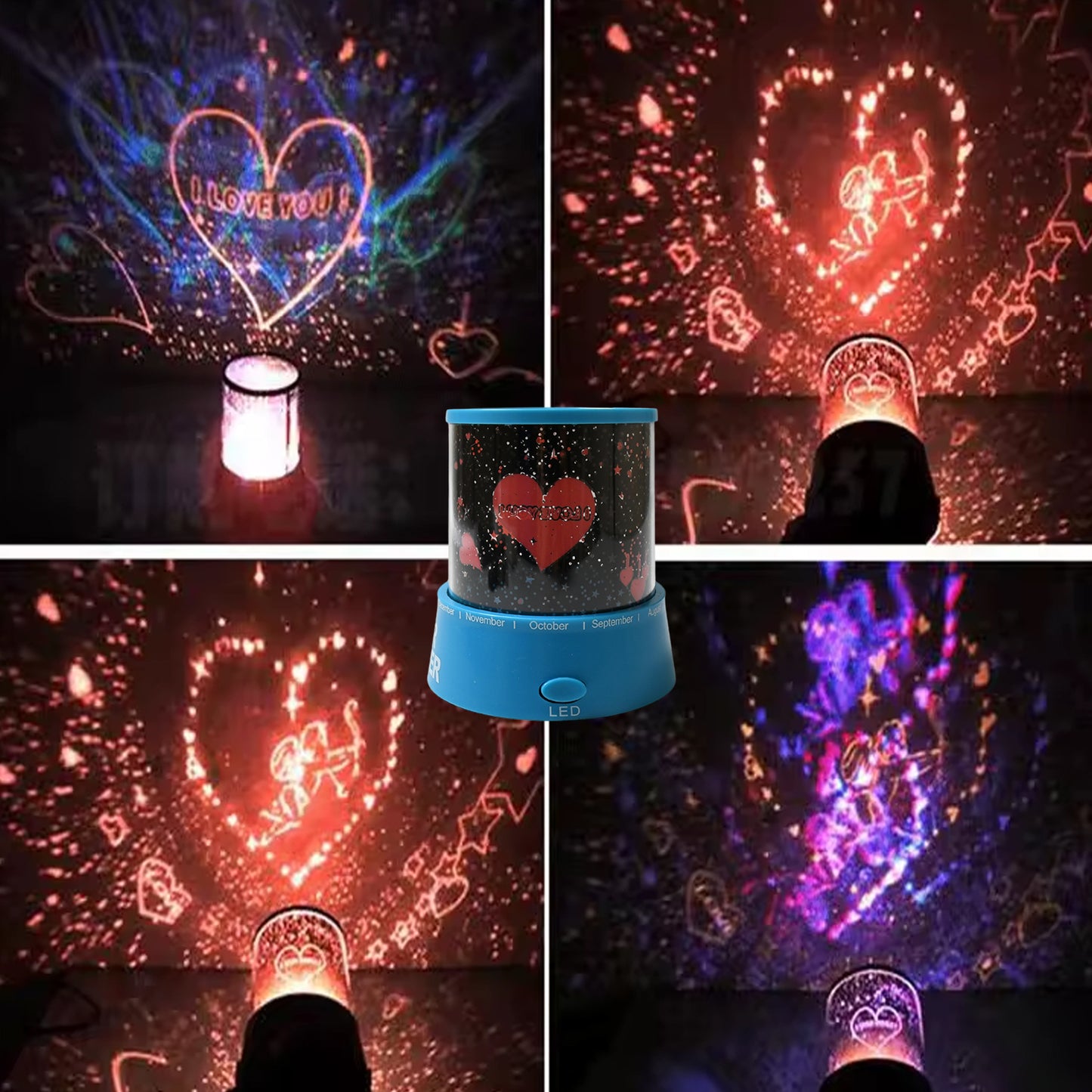 Led Projector Night Light Amazing Lamp 3 Battery Operated Lamps Rotation With The Music Function Master For Kids Bedroom Home Decoration Nightromantic Gift (Battery Not Included 1 Pc) - LootFaat