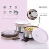 Ganesh Steko-2 Double Layer Insulated Stainless Steel Lunch Box with Spoon