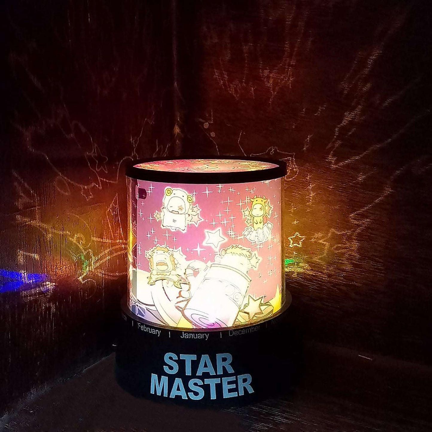 Led Projector Night Light Amazing Lamp 3 Battery Operated Lamps Rotation With The Music Function Master For Kids Bedroom Home Decoration Nightromantic Gift (Battery Not Included 1 Pc) - LootFaat
