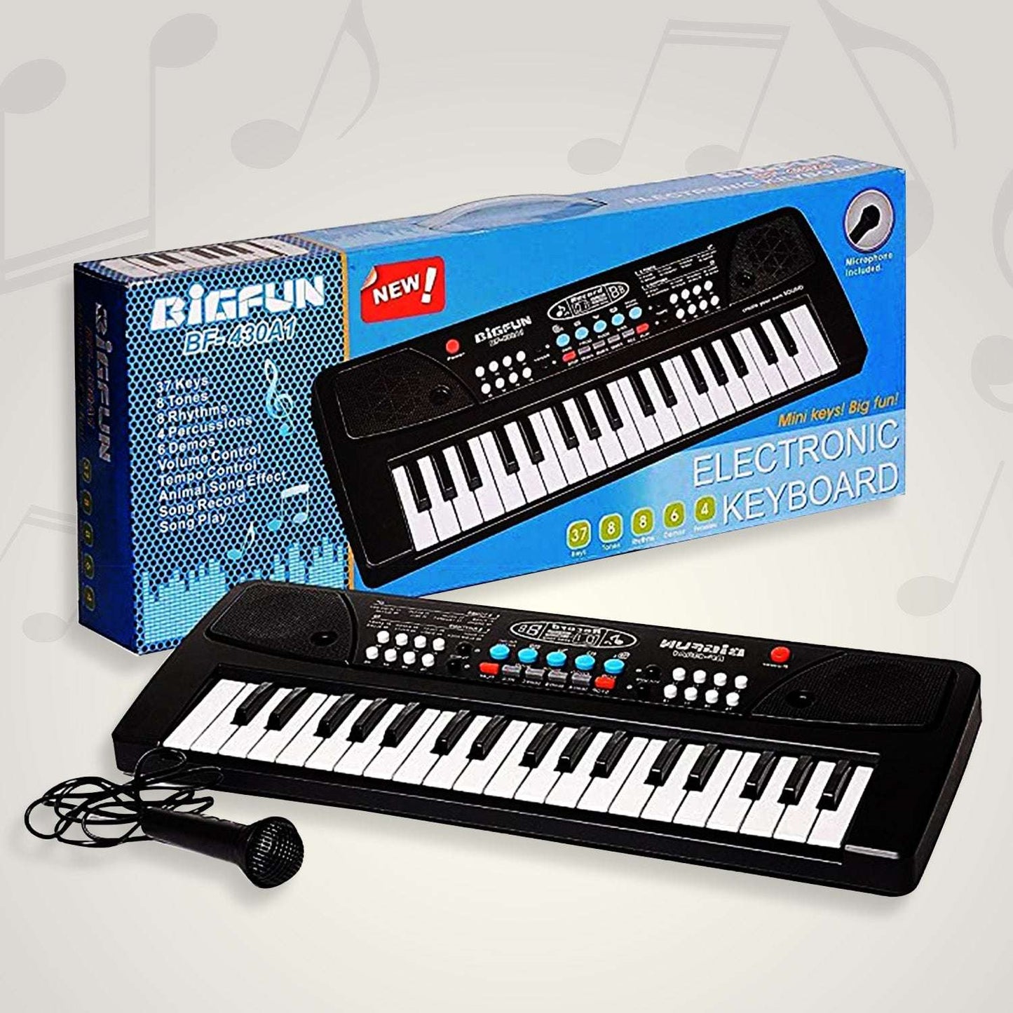 Piano Musical Keyboard With Mic 37 Music Key Keyboard For Kids Toy - LootFaat