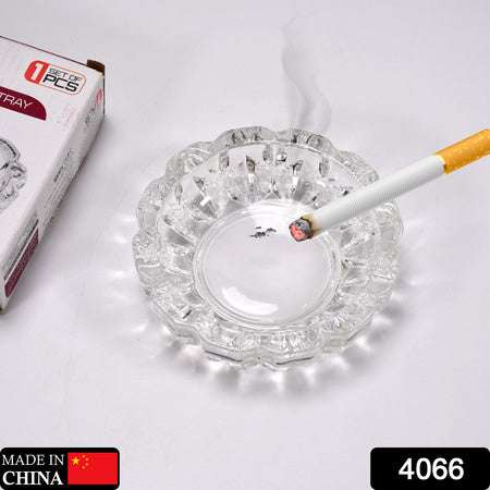 Paricutin Glass Crystal Quality Cigar Cigarette Ashtray Round Tabletop For Home Office Indoor Outdoor Home Decor - LootFaat