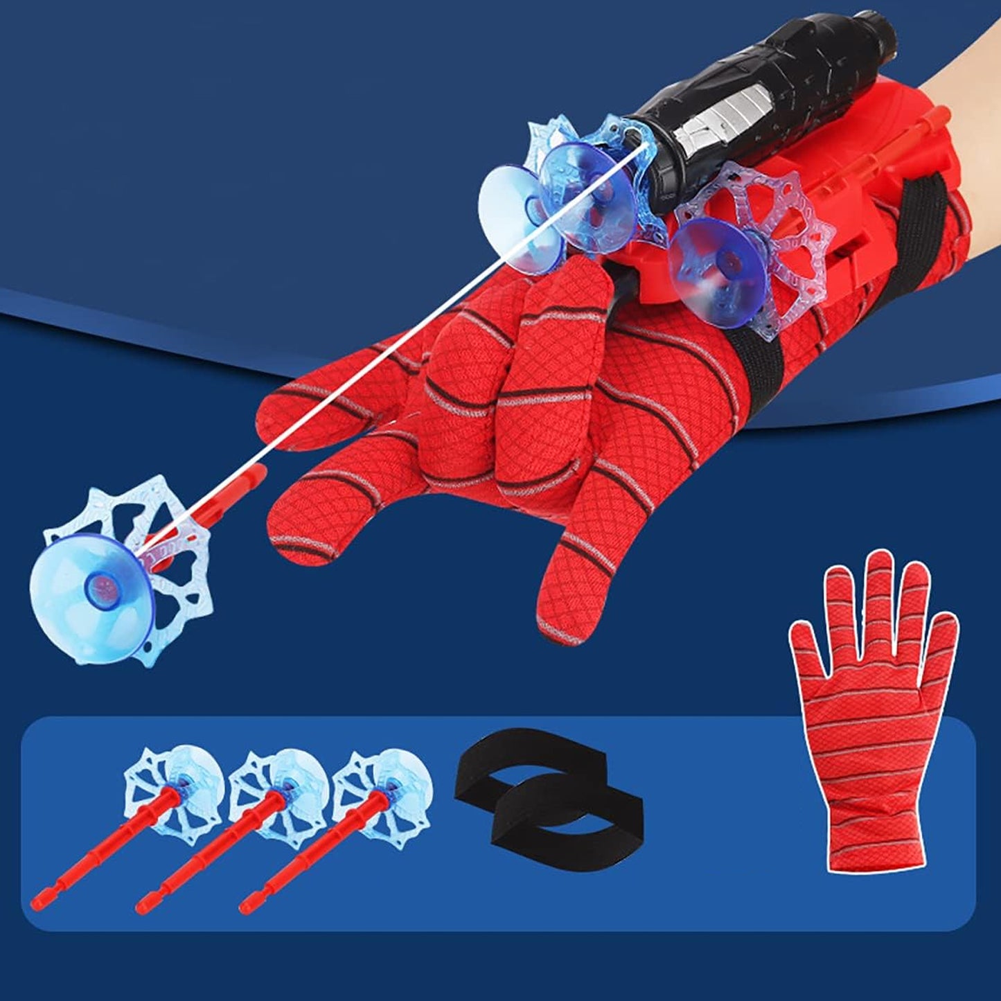 Web Shooter Toy For Kids Fans Launcher Wrist Gloves Toys For Kids Boys Superhero Gloves Role-play Toy Cosplay Sticky Wall Soft Bomb Funny Childrens Educational Toys - LootFaat