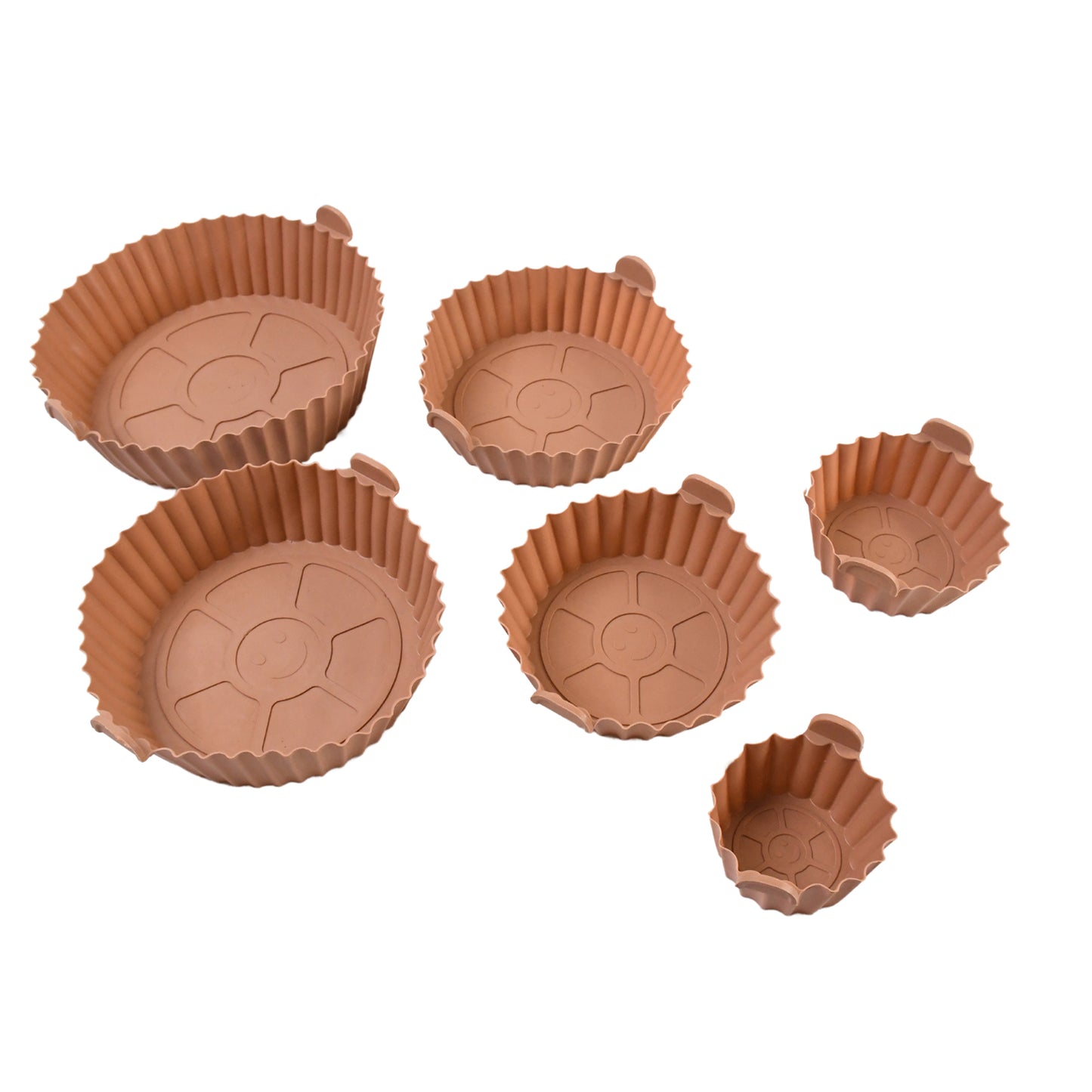 Air Fryer Reusable Silicone Pot With Handles (6 Pc Set) - LootFaat
