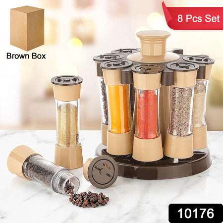 360 Revolving Spice Rack For Kitchen And Dining Table 8 Spice Jars - LootFaat