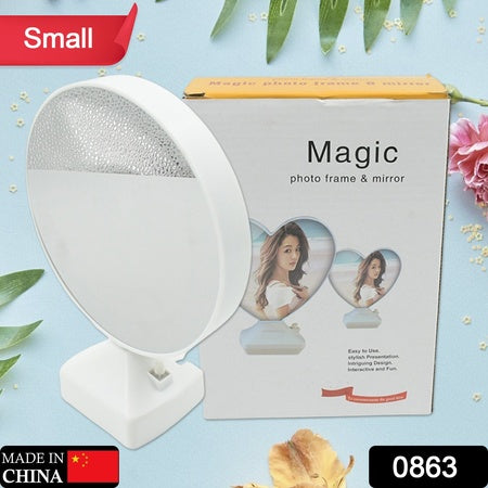 Plastic 2 In 1 Mirror Come Photo Frame With Led Light - LootFaat