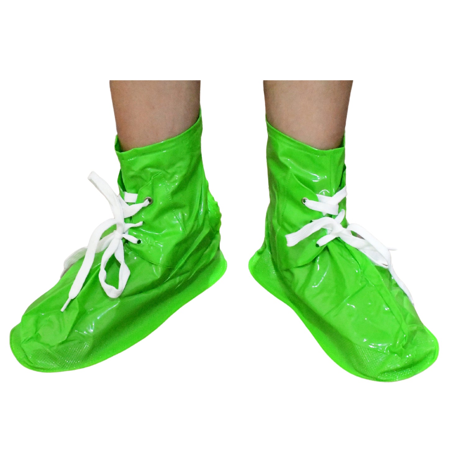 Plastic Shoes Cover Reusable Anti-slip Boots Zippered Overshoes Covers Shoe Laces Waterproof Snow Rain Boots For Kids Adult Shoes For Rainy Season (1 Pair) - LootFaat