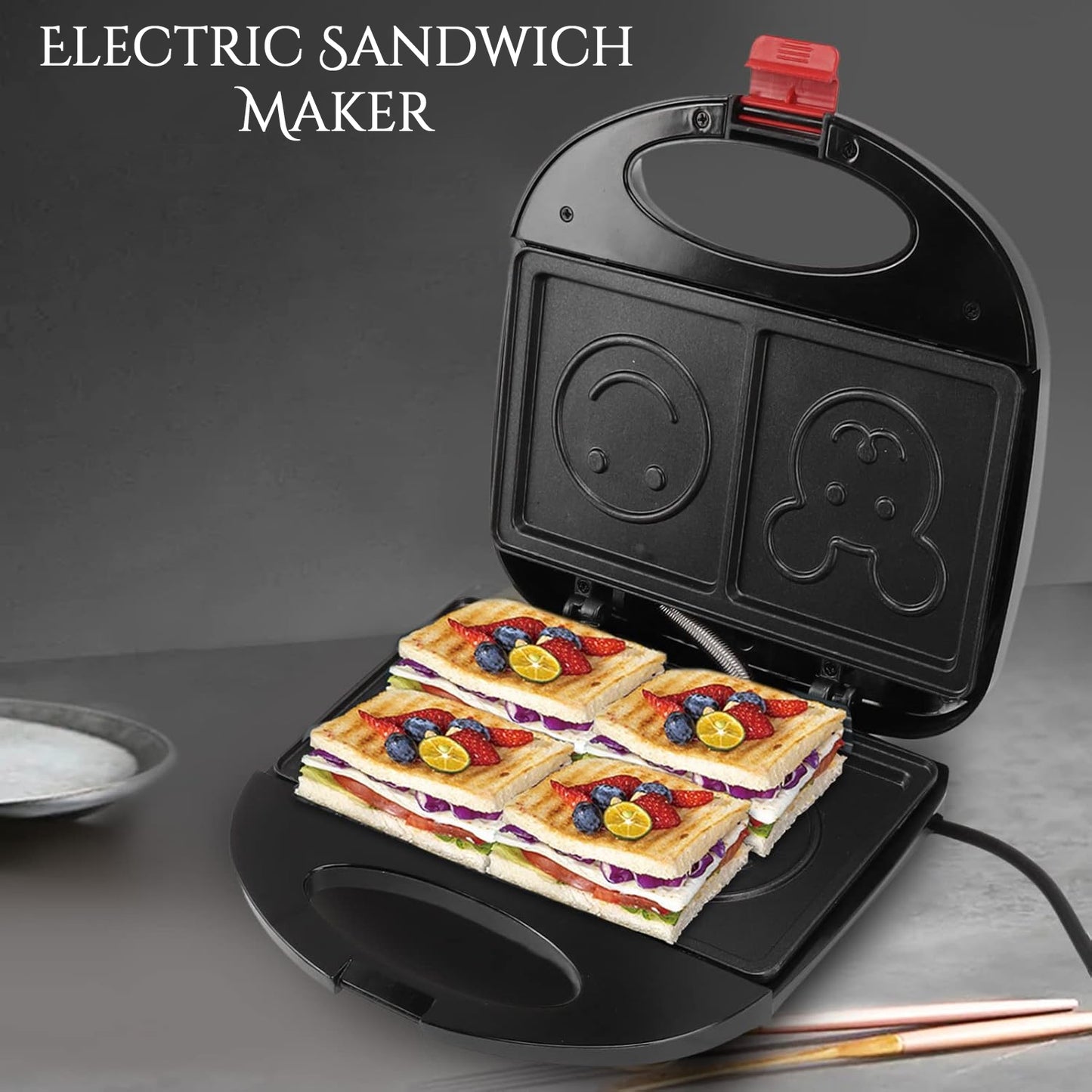 Double Sided Heating 750w Electric Sandwich Maker (1 Pc) - LootFaat