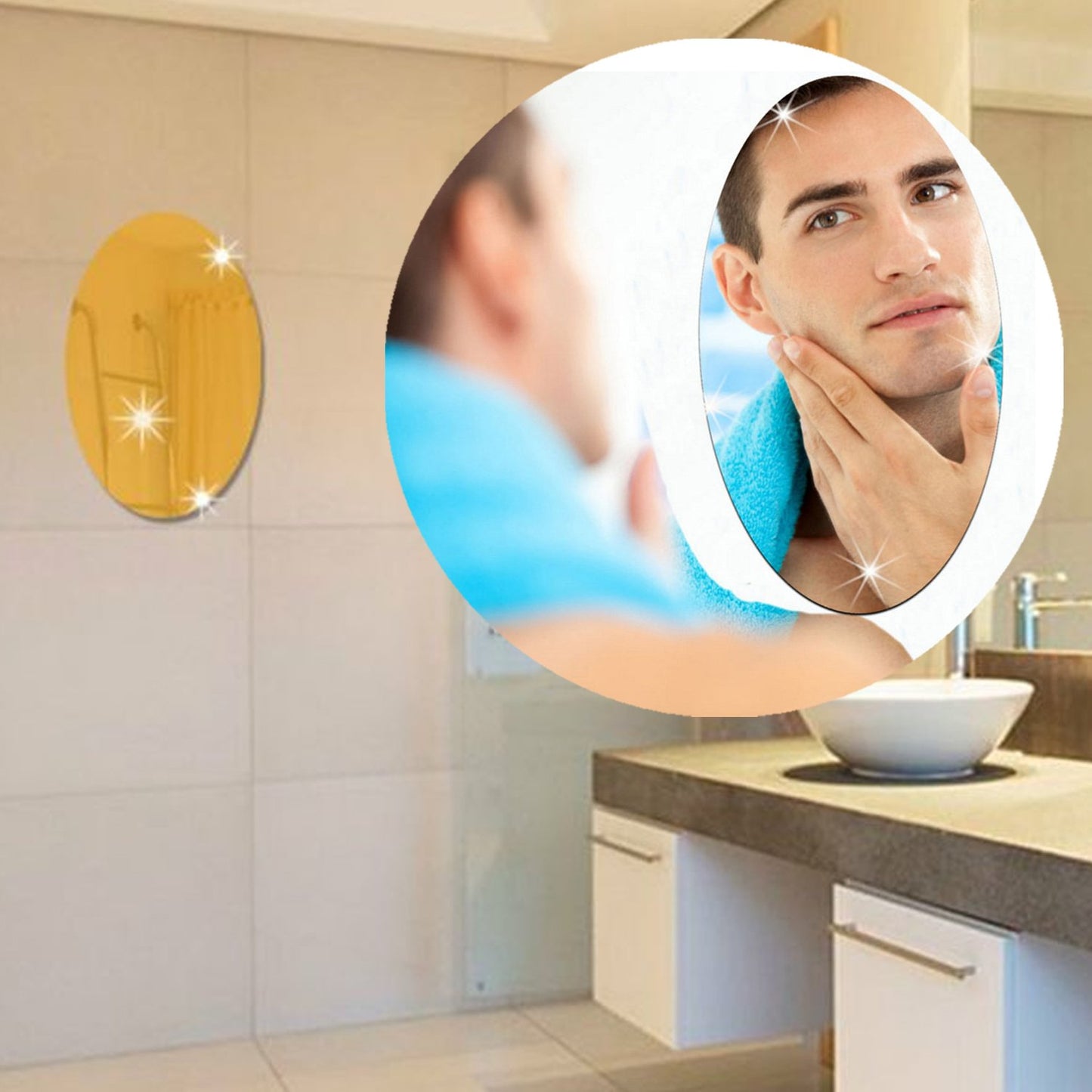 Adhesive Bathroom Mirror Wall - LootFaat