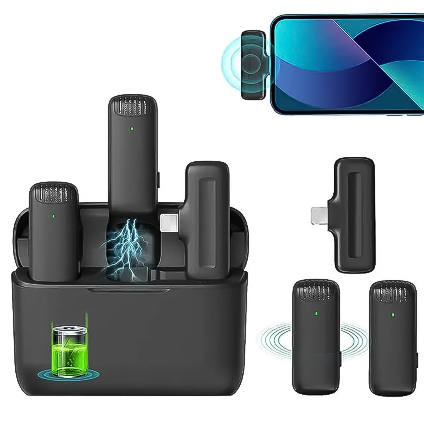 Wireless Microphones Collar Mic For All Smart Phone Type-c (1 Set) - LootFaat