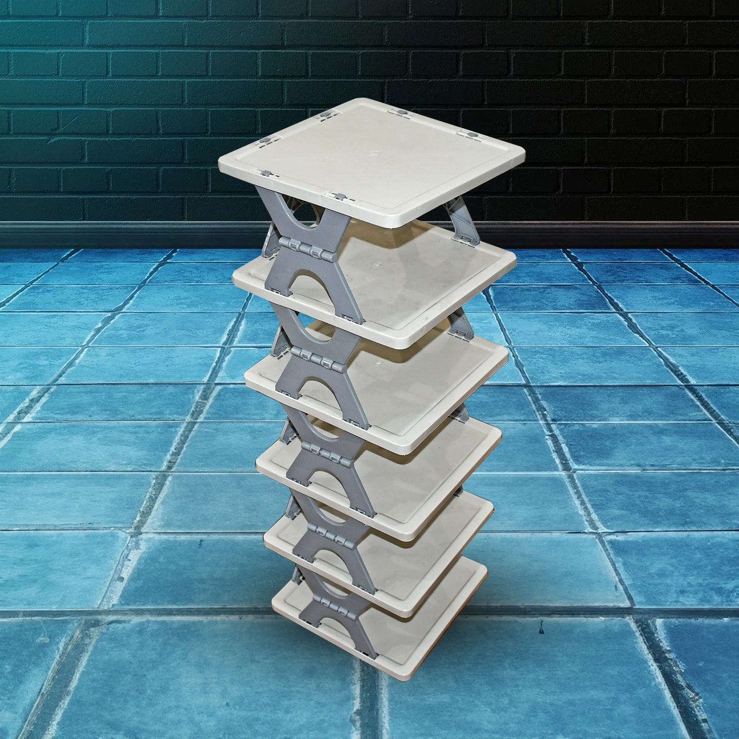 Smart Shoe Rack Shoes Stand Multifunctional Entryway Foldable Collapsible Door Shoe Rack Free Standing Heavy Duty Plastic Shoe Shelf Storage Organizer Narrow Footwear Home (1 Pc 4 Layer 6 Layer 8 Layer) - LootFaat