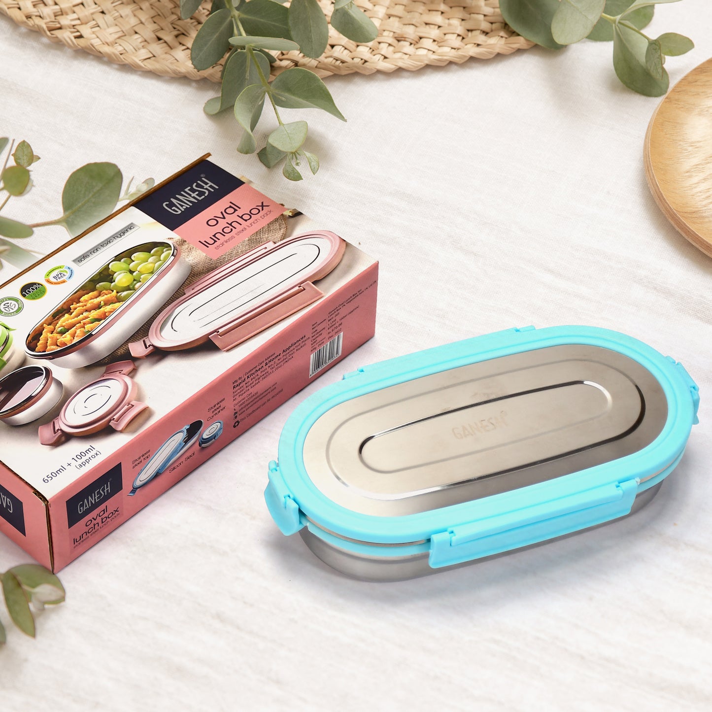 Ganesh Stainless Steel Lunch Box Small Container ( Set Of 2 Pcs ) - LootFaat