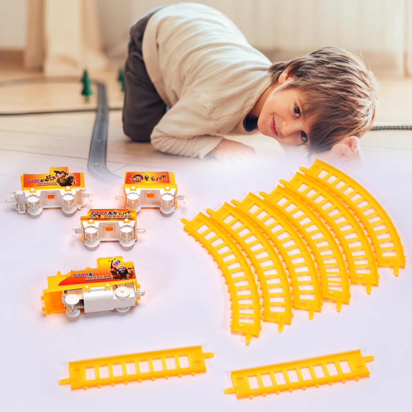 Kids Toy Train High Speed Big Train Play Set Toy Battery Operated Train Set With Light And Sound - LootFaat