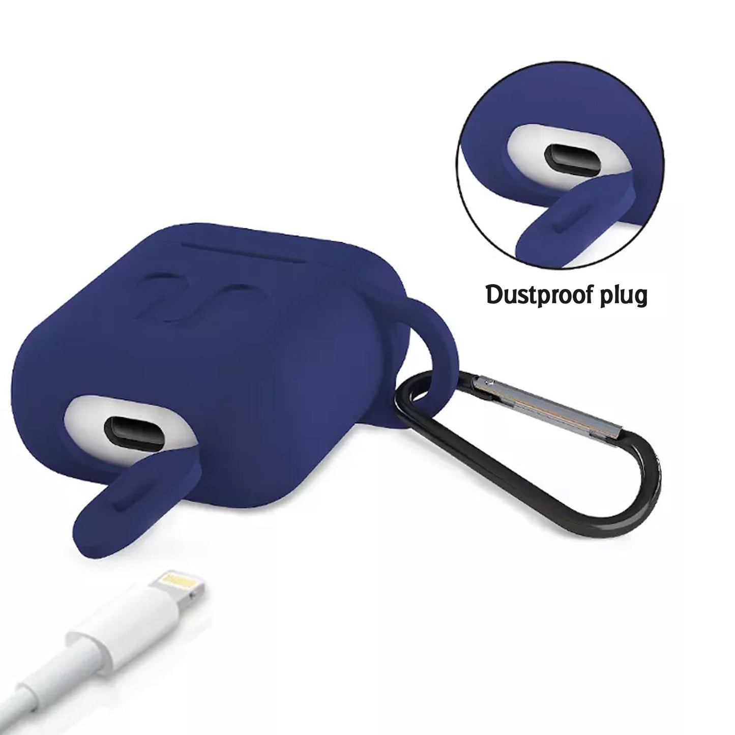 Silicone Shockproof Protection Wireless Headphones Carrying Box Cover With Metal Keychain - LootFaat