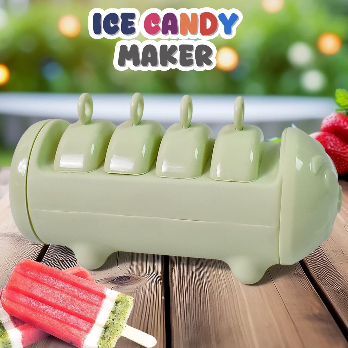 Plastic Ice Candy Maker 4 Compartment Grid Kulfi Candy (1 Pc) - LootFaat