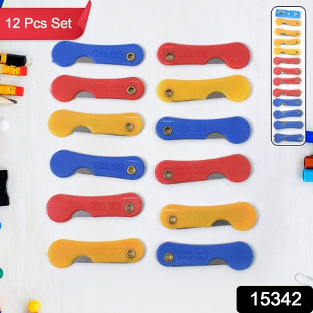 Multicolour Mini Paper Cutter Knife Pencil Knife (Pack Of 12) - LootFaat