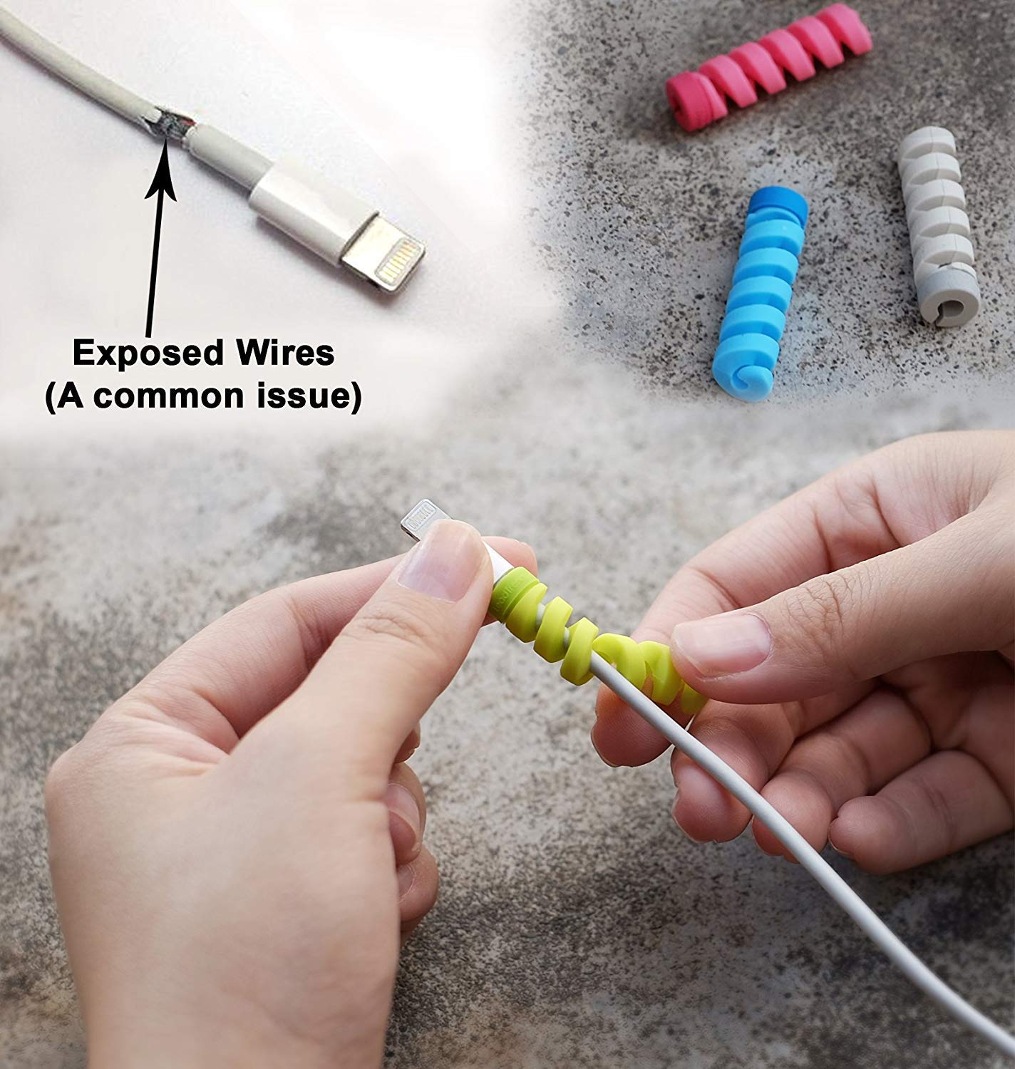 Spiral Charger Spring Cable Protector Data Cable Saver - LootFaat