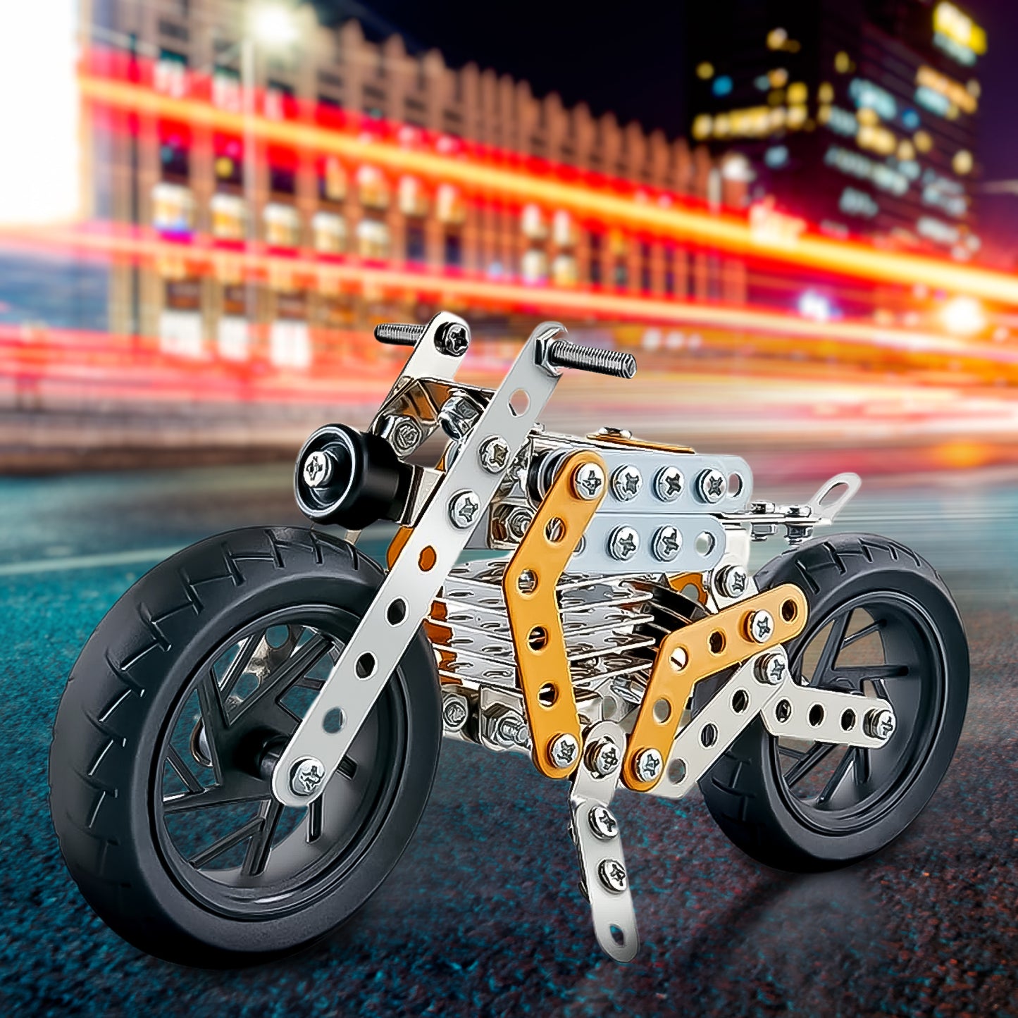 Metal Diy Bike Building Blocks For Kids (Bike 162 Pc Of Bike Tool 1 Set) - LootFaat