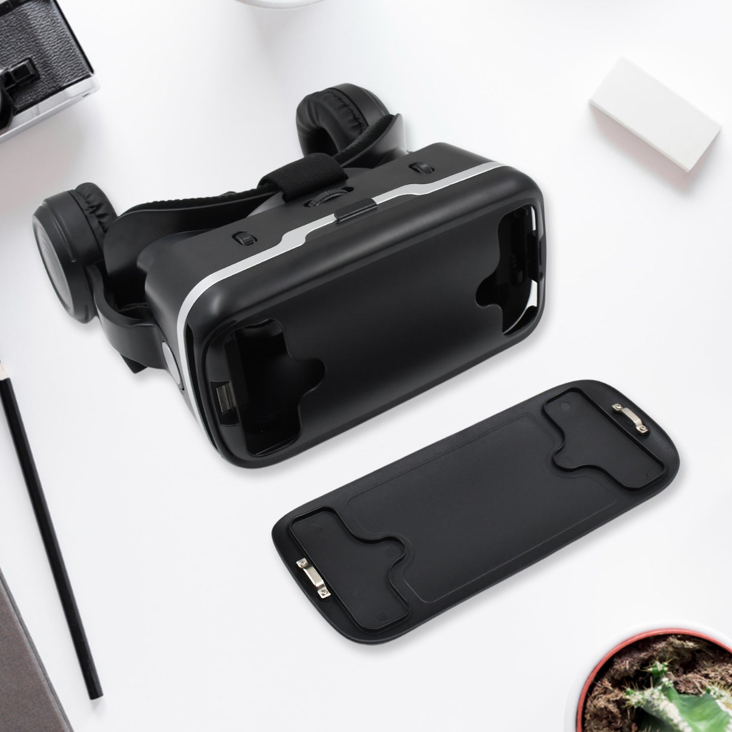 3D VR Headset with Headphones - Immersive Virtual Reality Goggles for Smartphones