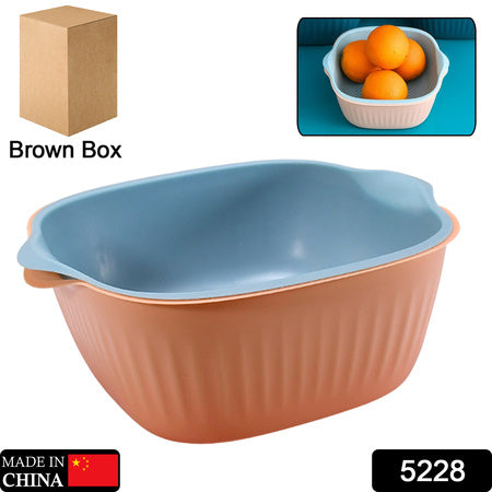 Kitchen Bowl Plastic Washing Bowl And Strainer Drainer Basket For Home Kitchen Use - LootFaat