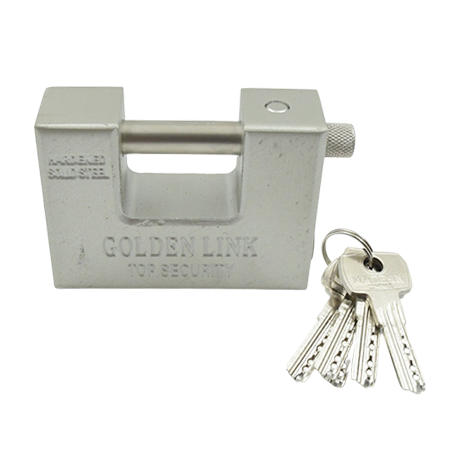 Stainless Steel Padlock Rectangular Shape Hardened Steel High Resistance With 5 Keys Door Lock For Home Dormitory Waterproof Antirust Anti-theft Padlocks Outdoor Gate Shed Locks Warehouse Big Door Drawer Lock (94 Mm) - LootFaat