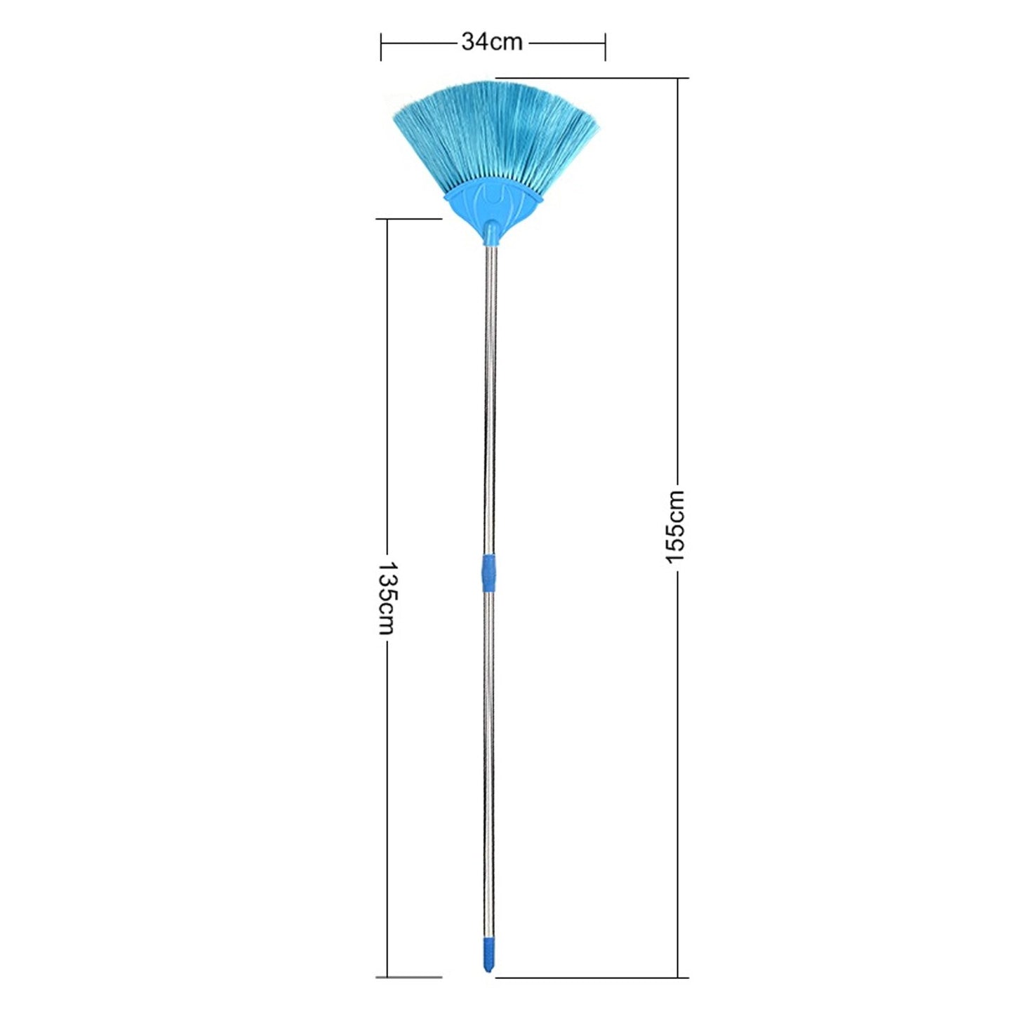 Broom With Long Stainless Steel Rod And Extendable Cobweb Cleaner Stick - LootFaat