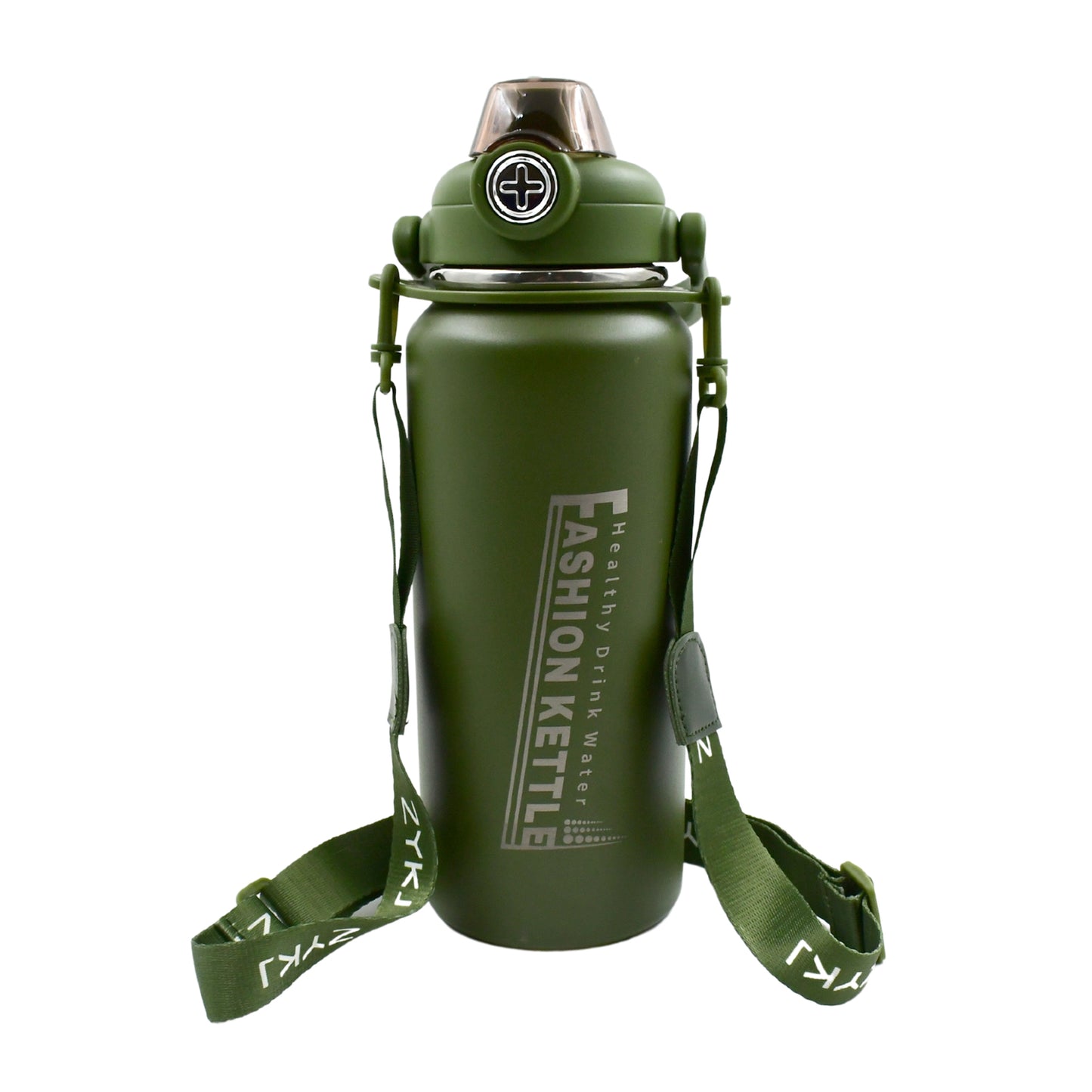 Liter Stainless Steel Water Bottle With Straw Strap Handle Vacuum Insulated Thermos Flask Double-walled Coffee Thermos Flask Leak-proof Water Bottle For Sports Fitness Gym (1500ml) - LootFaat