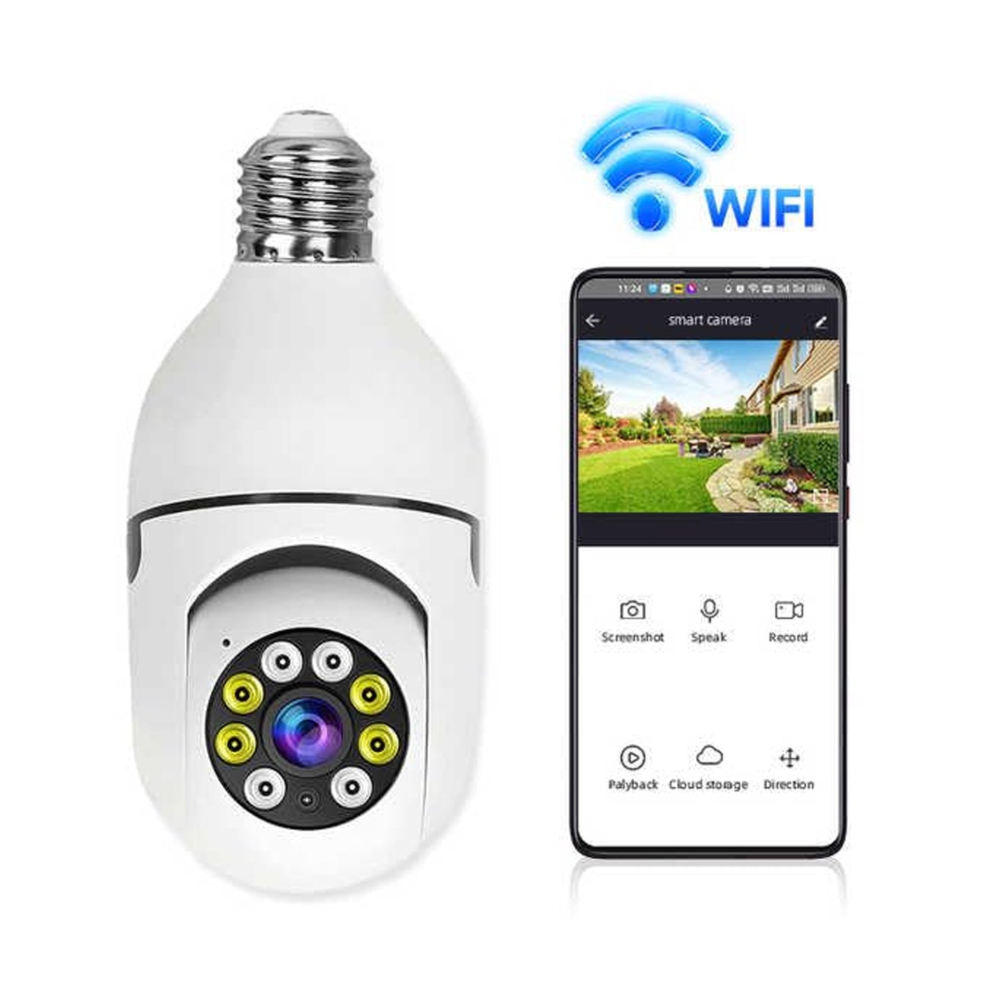 V380 Pro Fisheye 360 Degree Panoramic Wireless Wifi Ip Cctv Security Camera (Pack Of 1) - LootFaat