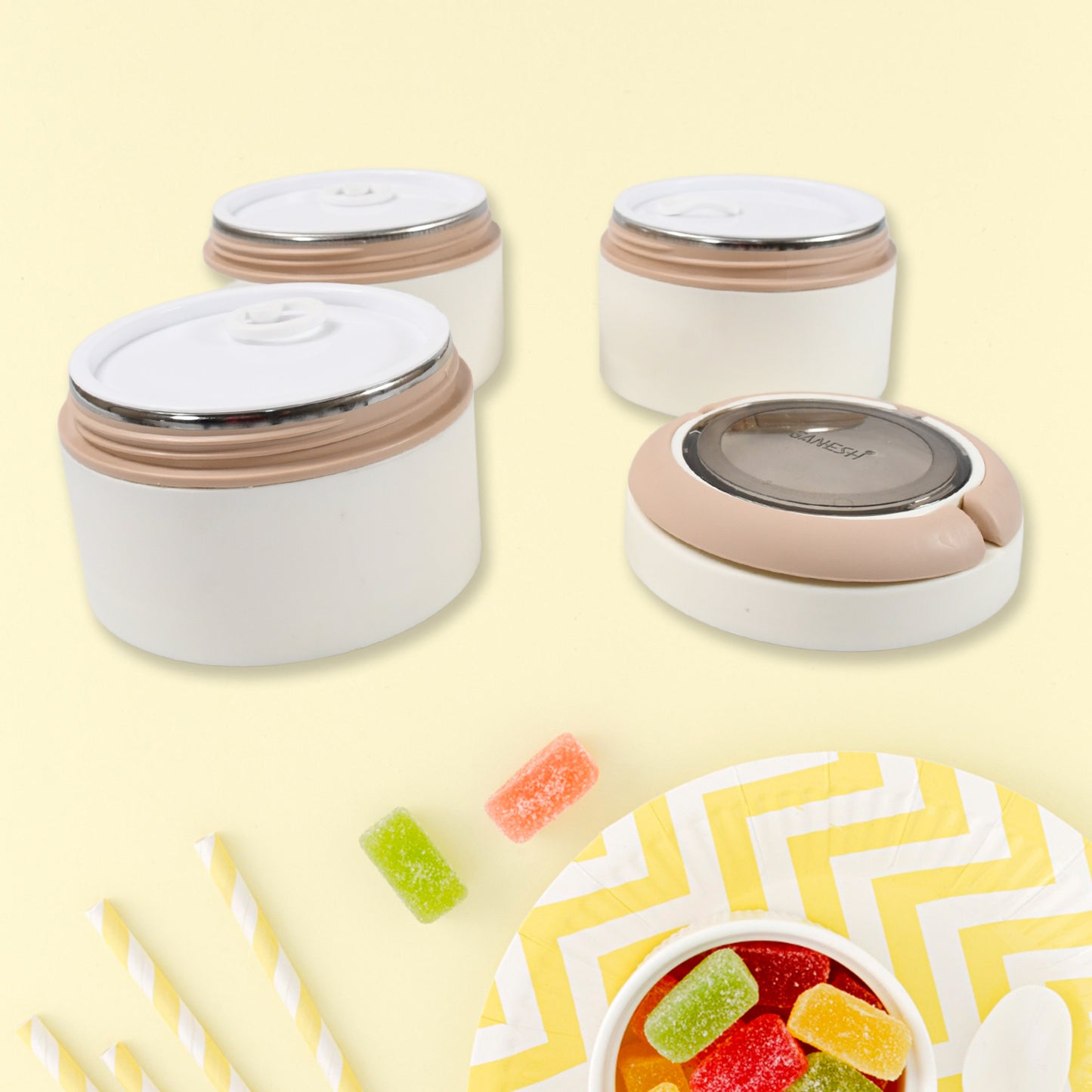 Ganesh Smart Stack 23 Layer Portable Lunch Box Stainless Steel Airtight Leak-proof Lunch Box For Office School Picnic Color May Vary (2 Layer 3 Layer) - LootFaat
