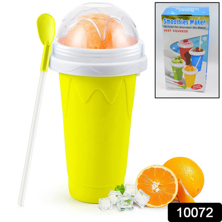 Smoothies Maker Cup Magic Quick Frozen Smoothies Cup Cooling Cup Double Layer Squeeze Cup Slushy Maker (1 Pc) - LootFaat