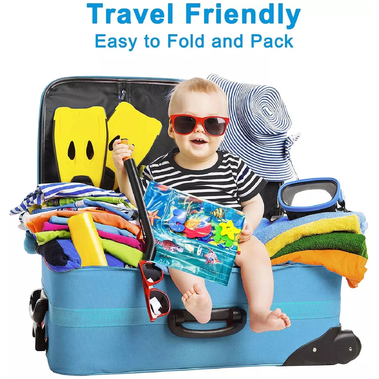 Baby Water Mat Inflatable Baby Play Mat Activity Center For Infant Baby Toys 3 To 15 Months Baby Gifts For Boys Girls(Assorted Design) - LootFaat