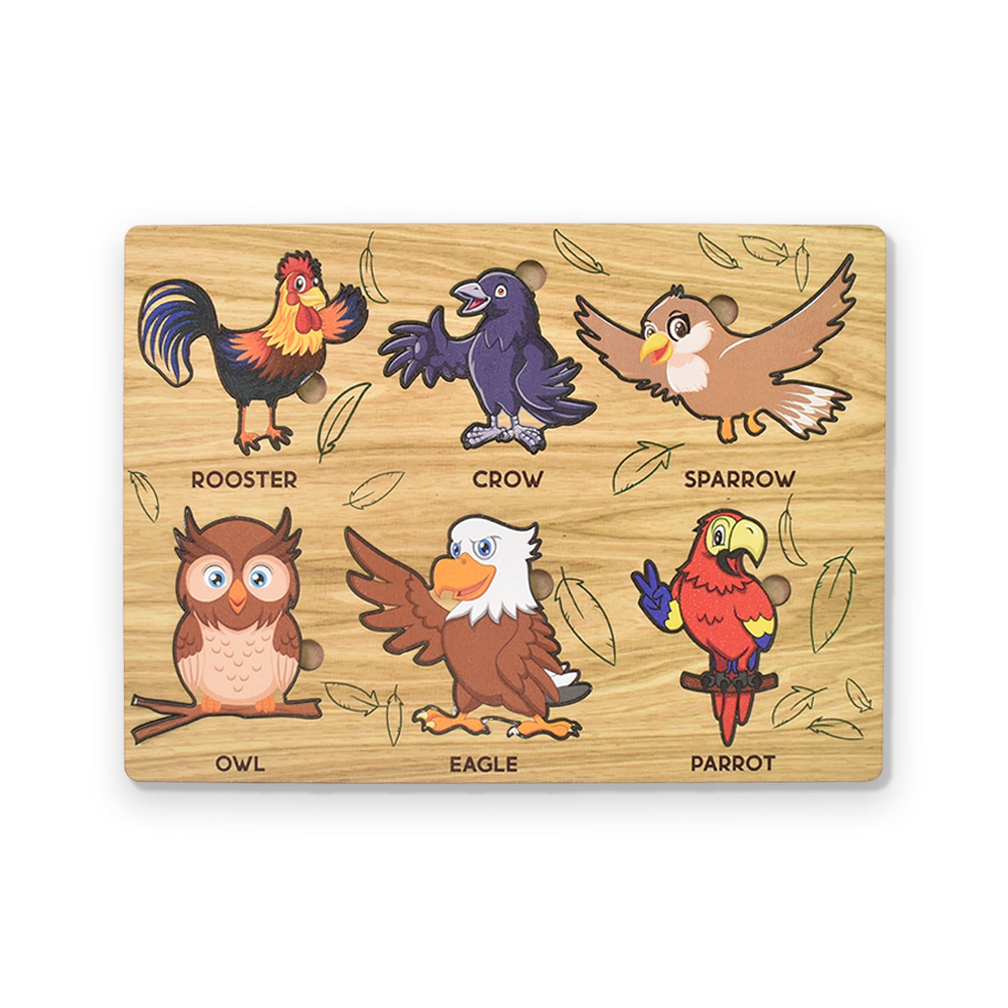 Wooden Bird Puzzle Learning Educational Board (1 Set 2820 Cm) - LootFaat