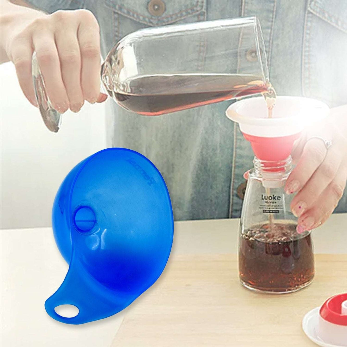 Plastic Funnel For Pouring Oil Sauce Water Juice Cooking Oil Powder Small Food-grains Food Grade Plastic Funnel (1 Pc) - LootFaat