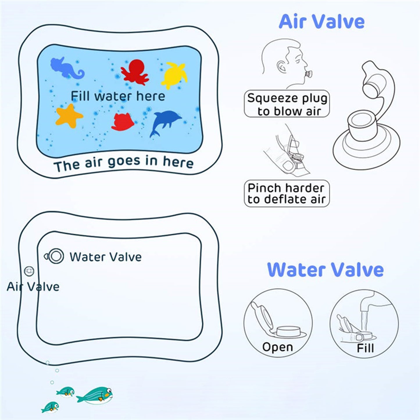 Baby Water Mat Inflatable Baby Play Mat Activity Center For Infant Baby Toys 3 To 15 Months Baby Gifts For Boys Girls(Assorted Design) - LootFaat