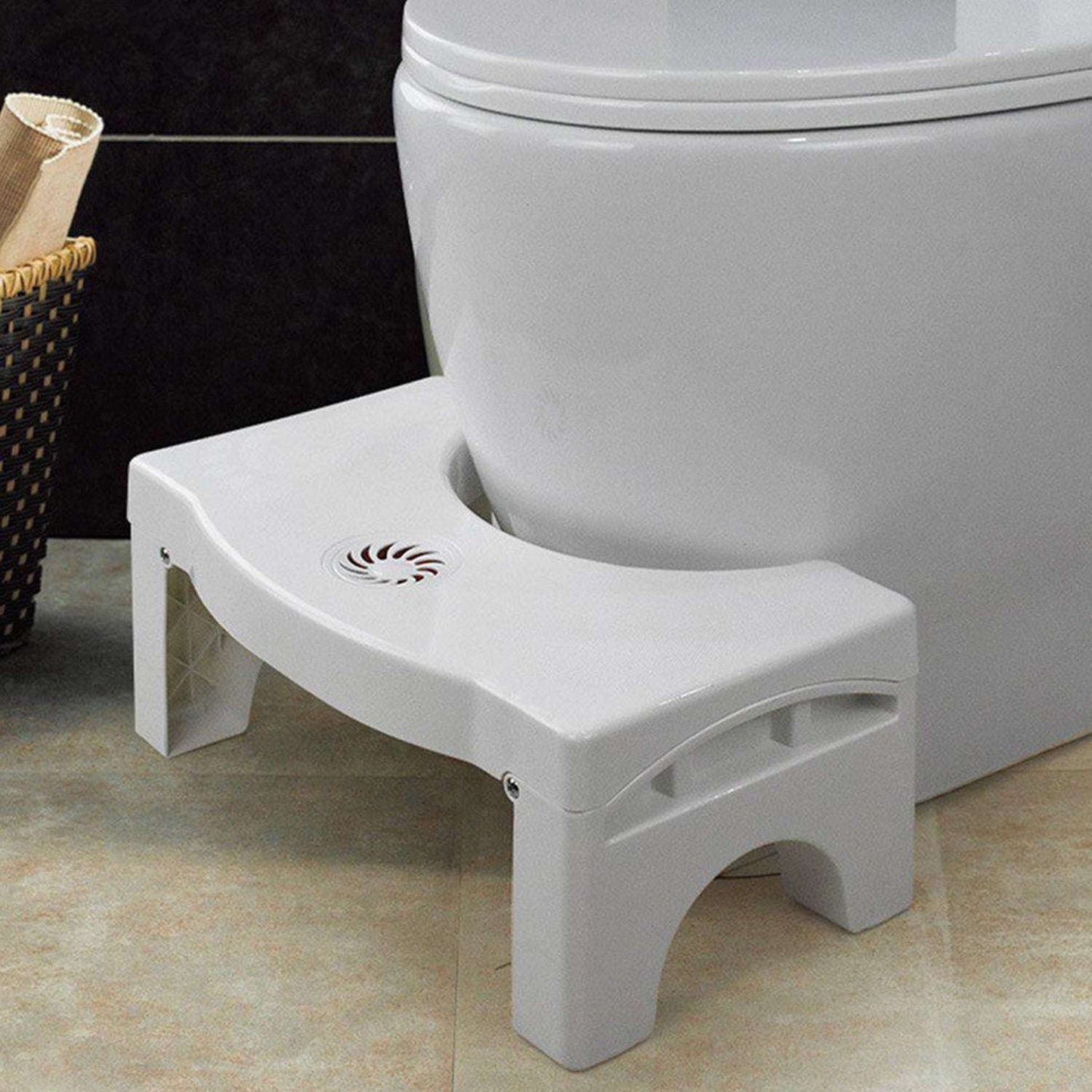 Plastic Non-slip Folding Toilet Squat Stool - White Color - LootFaat