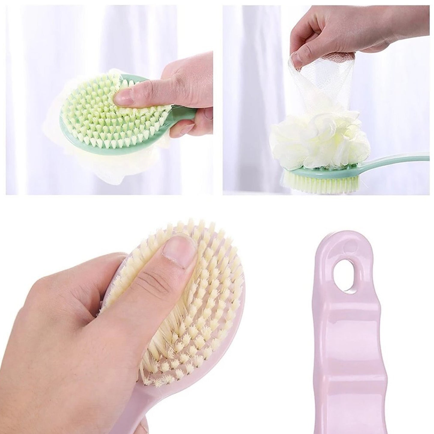 2in1 Bath Brush With Long Handle - LootFaat