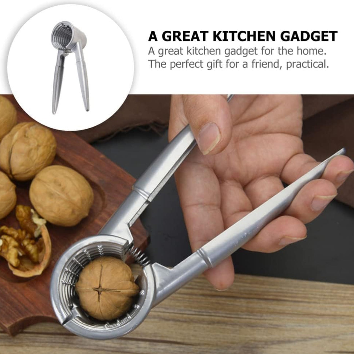 Walnut Cracker Luxury Die Cast Stainless Alloy Nut Cutter Walnut Clamp Plier Portable Smart Walnut Akhrot Pincers Bottle Opener For Pecans Almonds Brazil Nuts - LootFaat